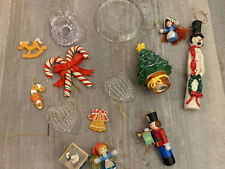 Mixed Lot 14 Vintage Christmas Tree Ornaments Wood Plastic Glass Euc Rare picture