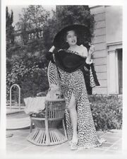 Gloria Swanson full body pose in leopard print dress showing leg 8x10 inch photo picture