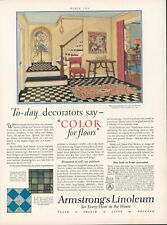 1926 Armstrong Linoleum Color For Floors Entrance Hall Vintage Print Ad HB1 picture