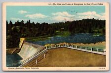 Dam Lake Evergreen Bear Creek Canyon Waterfall Lakefront Mountain WOB Postcard picture