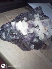 Raw Natural  70g  Purple blue Cubic Fluorite With Quartz Sprinkle Topper picture