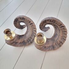Pair Of Rams Horn Candle Holders picture