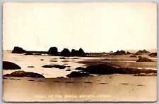 Vtg Bandon Oregon OR Rocks On The Beach View RPPC Real Photo Postcard picture