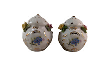 Set of Porcelain Capodimonte Salt & Pepper Shakers with Intricate Roses - Rare picture
