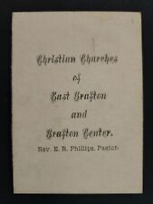 1880s antique CHRISTIAN CHURCHES of east grafton & center nh E R PHILLIPS pastor picture