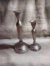 Pewter Candlesticks Weighted X2 9 1/2 In And 7 1/2 In Restoration Hardware? picture