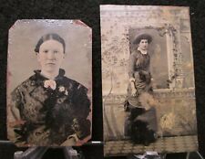 Two Tintype Image Photographs OneFull Body & One Bust 1860s 1880s picture