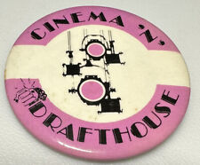 Vintage Cinema Drafthouse Movie Theater Theatre Film Beer Pin Pinback Button picture