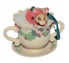 Vtg Hallmark Keepsake Ornament GRANDMOTHER Mouse Teacup Porcelain 2001 picture