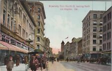 c1910s Broadway from Fourth St Los Angeles CA horse carriage street scene F297 picture