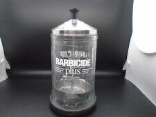 Vintage King Research BARBICIDE HOSPITAL Disinfectant Jar W/Strainer Blue Base picture