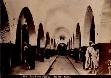 Tunisia, Tunis, Souk des Etoffes, Souk El Kmach, vintage print, circa 1890 print run v picture