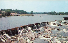 Lowell MA Massachusetts, Merrimac River Waterfall, Vintage Postcard picture
