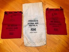 Vintage Bank Bags Canvas Cloth lot of 3 From Johnstown Pennsylvania picture