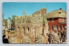 DIckeyville Wisconsin Holy Ghost Catholic Church & Tree Chrome Postcard picture