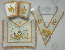 Masonic Regalia Scottish Rite 33rd degree Rose Croix Apron, Cuffs & Collar H/M. picture