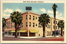1940's Hotel Plaza Riverside California CA Restaurant Palms Posted Postcard picture