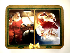 Coca Cola Christmas Santa Playing Cards 2 SEALED Decks In Metal Tin Vintage Rare picture