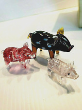 Lenox Pigs Art Glass PIGGY PLAYTIME Set of 3 NEW IN BOX picture