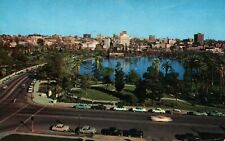 MacArthur Park Aerial View Los Angeles California Vintage Postcard 1965 Posted picture