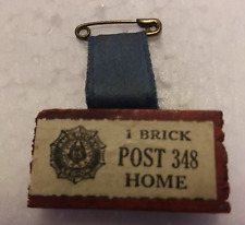 Vintage American Legion 1 Brick Post 348 Home Pin picture