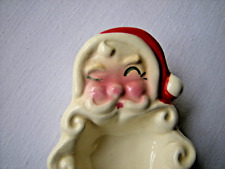 Vintage Ceramic MCM Winking Santa Trinket Dish or Ashtray 3.5