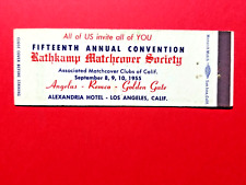 15th Convention RMS Dated Sept. 8-9-10 1955. Alexandria Hotel, Los Angeles, Ca. picture