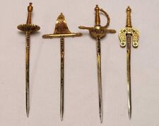 1960’S Toledo Spain Set Of 4 Miniature Swords Cocktail Picks picture