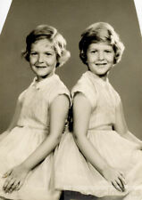 1960 Twin Sisters Back to Back in Shirtwaist Dresses Atlantic City NJ picture