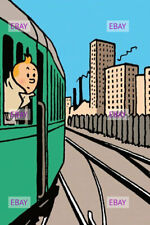 POSTCARD Print / HERGÉ / Tintin on a train in America, 1945 picture