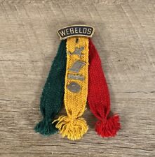 Webelos BSA Cub Scout Vintage Tri Color Ribbon 4 Activity Pins picture