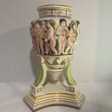 Vintage Capidimonte Vase With Cherubs 11 3/4 Height picture