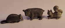 Spoontiques Animals Pig Squirrel Armadillo Pewter Metal Figurines Miniatures picture