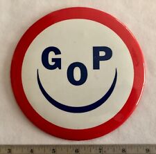 NIXON -- GOP HAPPY FACE -- 1968 SCARCE LARGE 6-INCH BUTTON --  picture