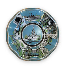 Vintage 70’s Walt Disney World Magic Kingdom Ruffled Glass Plate Dish Ashtray 7