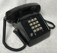 Vintage 1970s ITT 2500 Two (2) Line BLACK Push Button Touch Tone Desk Telephone picture