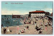 1913 Wilson Beach Bathing People Chicago Illinois IL Posted Vintage Postcard picture