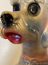 Vintage CHALK WARE 12” POODLE. ONE CHIP IN HIS NOSE BUT NOT NOTICEABLE. Sver/blu picture