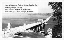 Seattle Washington WA Lake Washington Floating Bridge Real Photo RPPC Postcard picture