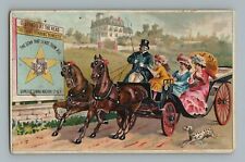 1880s 1890s Carriage Coach Dearborn Domestic Sewing Machine Vintage Trade Card picture