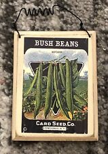 Seed Packet Plaque Kitchen Wall Hanging Repro Fredonia NY BUSH BEANS Vegetable picture