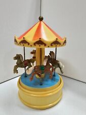 YAP'S HONG KONG 1970s SPINNING HORSE MUSIC BOX PLAYS CAROUSEL WALTZ picture
