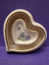 VTG Goebel heart shaped pansy flower ring vase porcelain W Germany Mother's Day picture