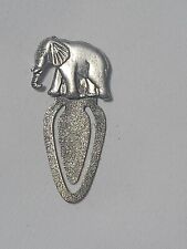 🐘 METZKE 1970 Pewter Elephant Bookmark Page Holder VINTAGE 🐘 picture