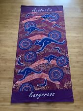 Australia Kangaroo Purple Aboriginal Art Beach Towel Microfiber Soft picture