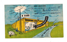 Ham Radio Vintage QSL Card     K5SNE 1960 Baton Rouge, La. w/ stamp picture