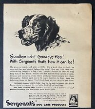 1949 Sergeant's Dog Care Products Goodbye Itch Goodbye Flea B&W Vintage Print Ad picture