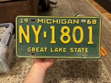 1968 Michigan License Plate NY-1801 Manistee County picture