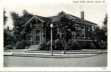 Carmi Public Library in Carmi Illinois IL 1920s Postcard Curt Teich picture