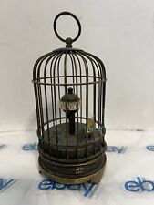 Vintage Brass Bird Cage Clock /Ticking Bird Automaton Clock/ Mechanical Clock 5” picture